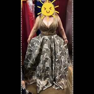 Gorgeous Gold and White Ball Gown